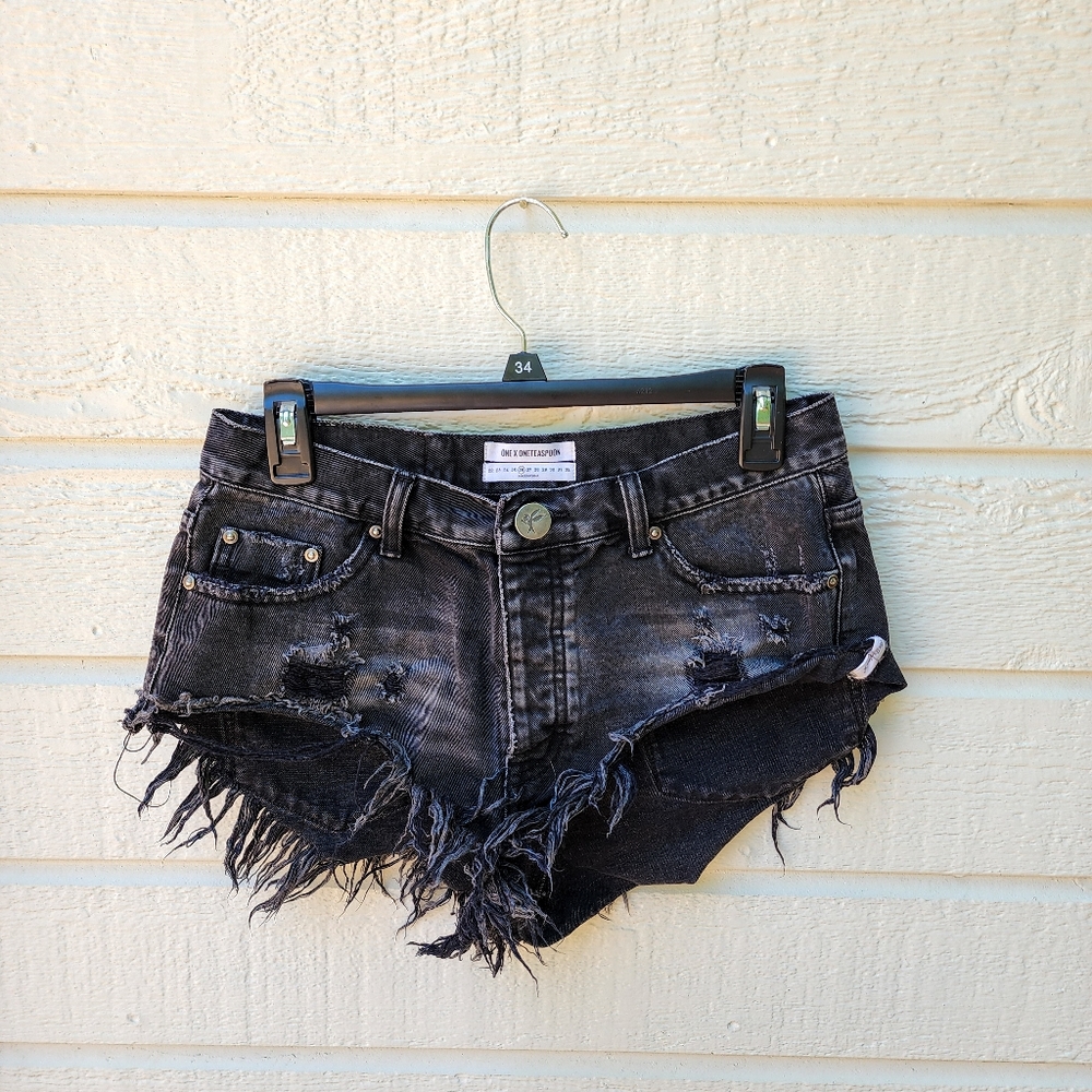Destroyed Denim Cutoff Shorts - 26 - One Teaspoon